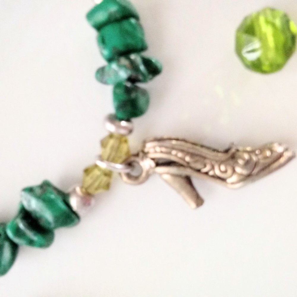 Handcrafted Bracelet with Silver Shoe Charm